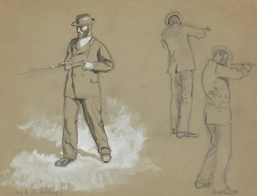 Three Sketches of a Man with a Gun