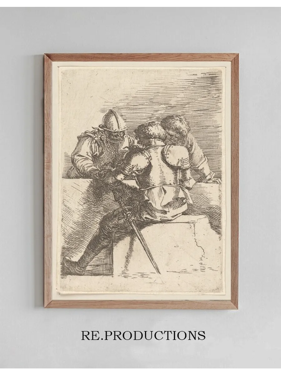 Three Soldiers in Conversation