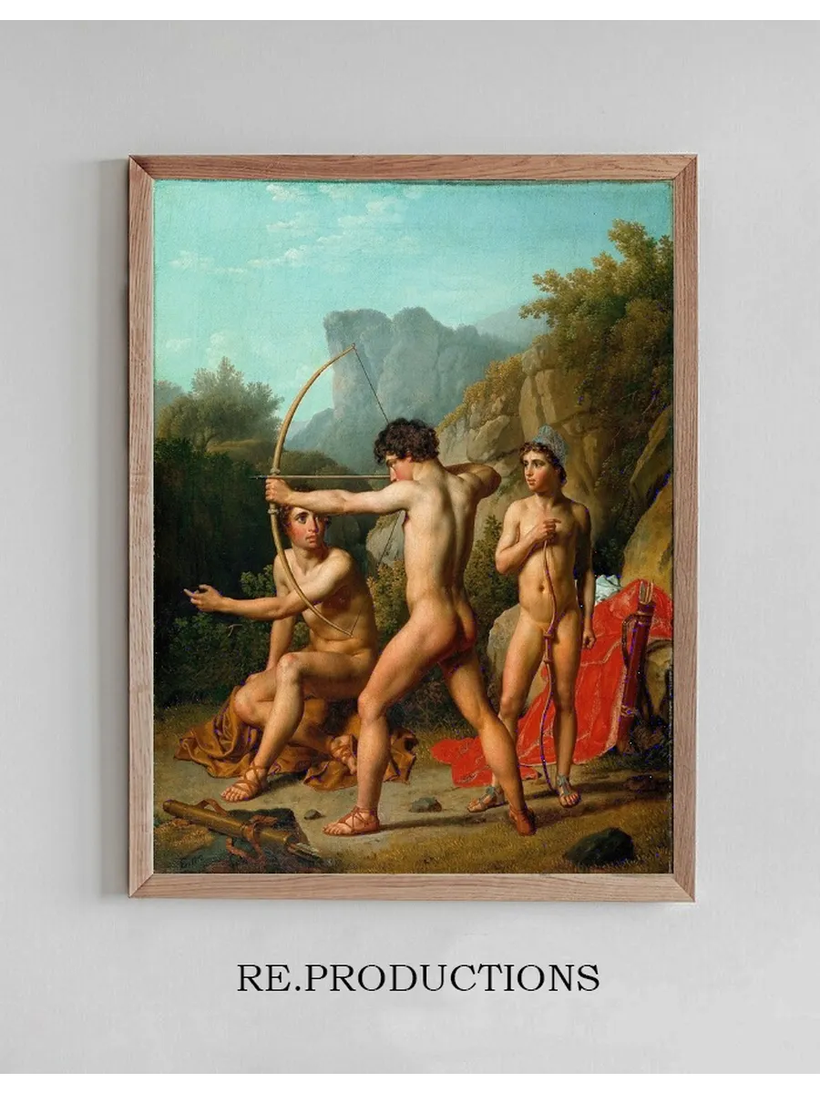 Three Spartan Boys Practising Archery