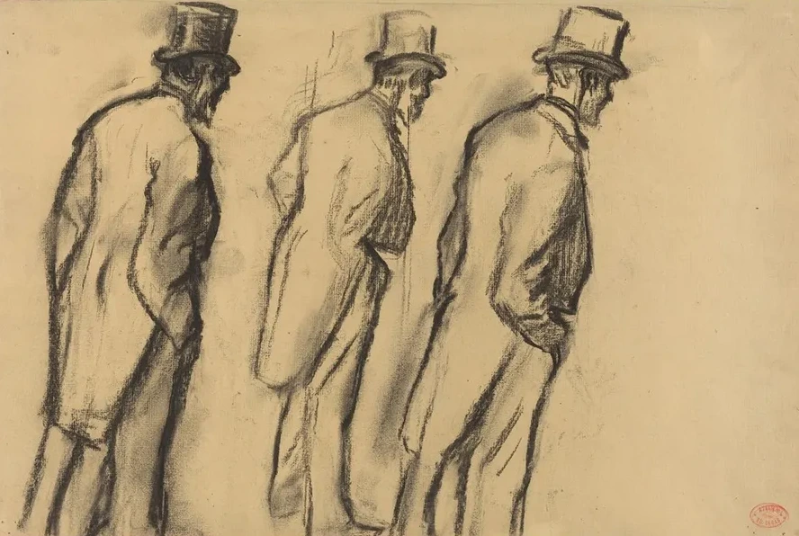 Three Studies of Ludovic Hal vy Standing