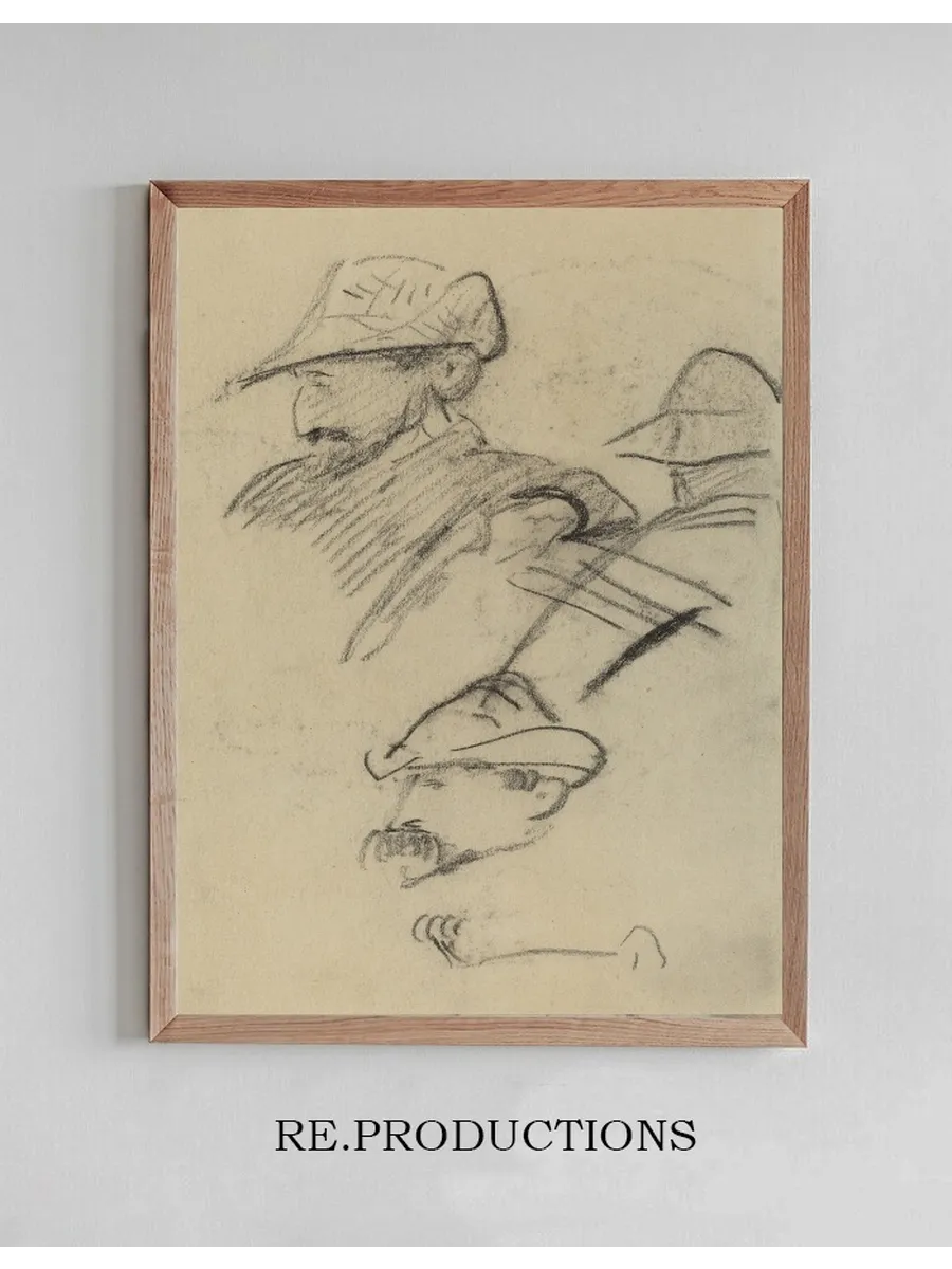 Three Studies of a Man Wearing a Hat