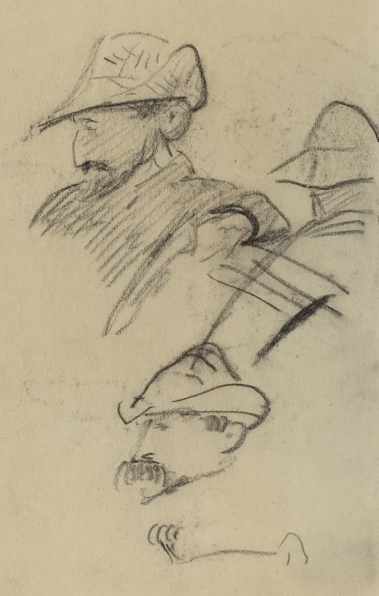 Three Studies of a Man Wearing a Hat