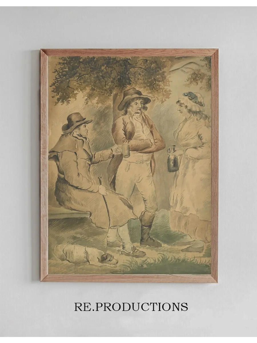 Three Figures and a Dog