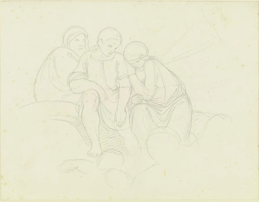 Three Sitting Figures