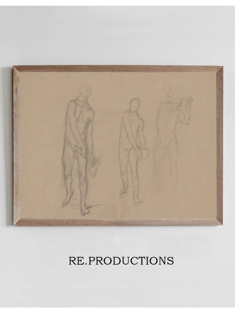 Three Sketches of Male Nudes for the Painting Martyrdom of St. Matthias