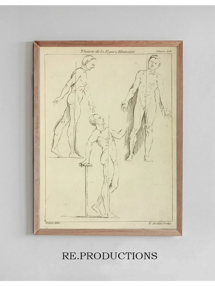 Three Standing Figures, Seen from Side and Front