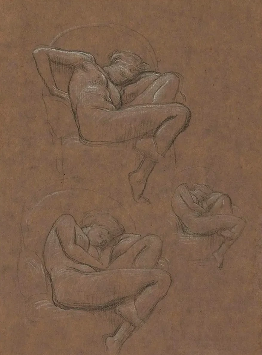 Three Studies for Flaming June