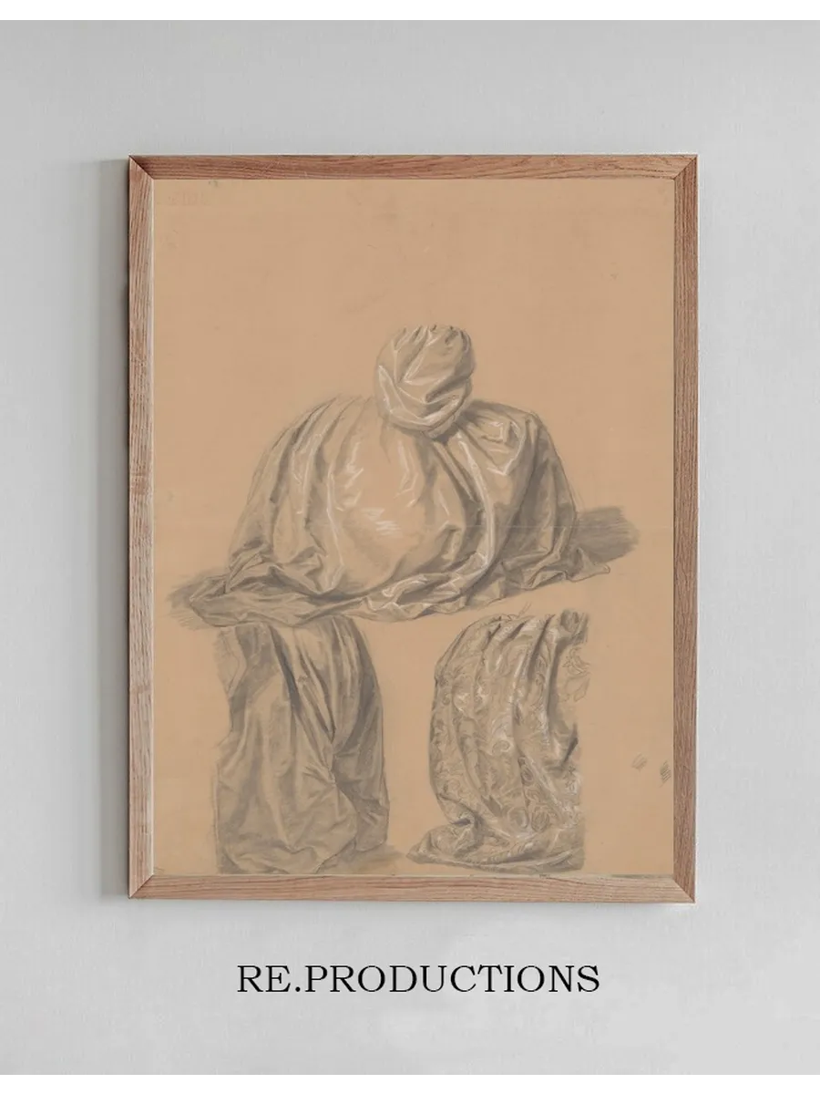 Three Studies of Dress Drapery for the Painting the Upbringing of Sigismund Augustus
