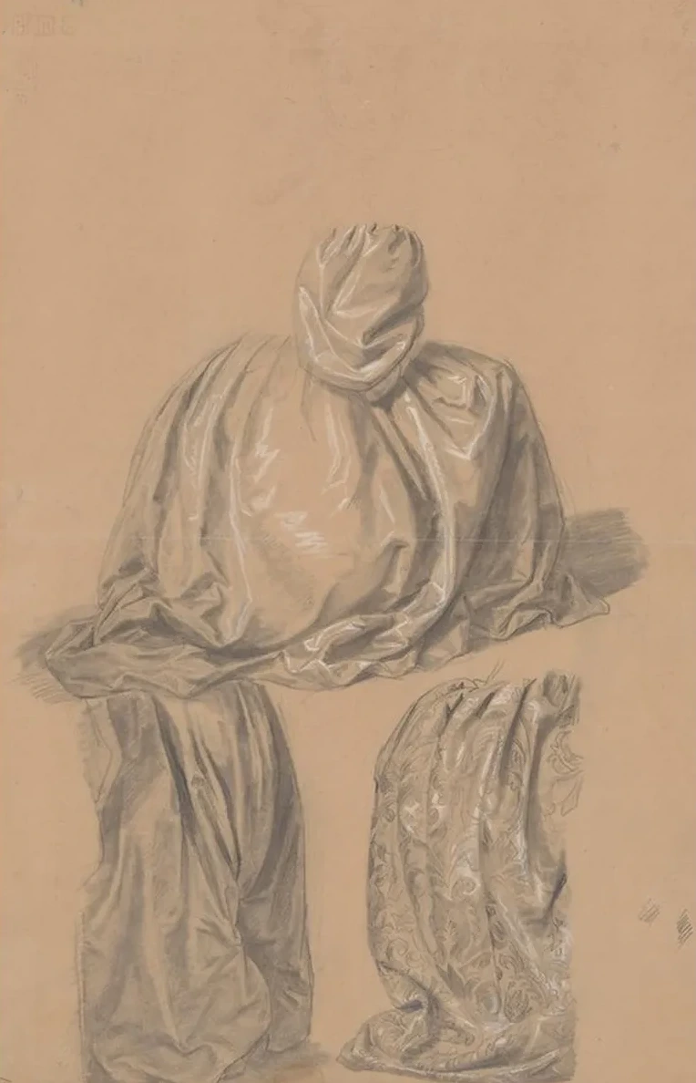 Three Studies of Dress Drapery for the Painting the Upbringing of Sigismund Augustus