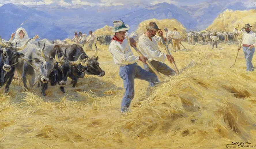 Threshing in the Abruzzi. Civit D Antino