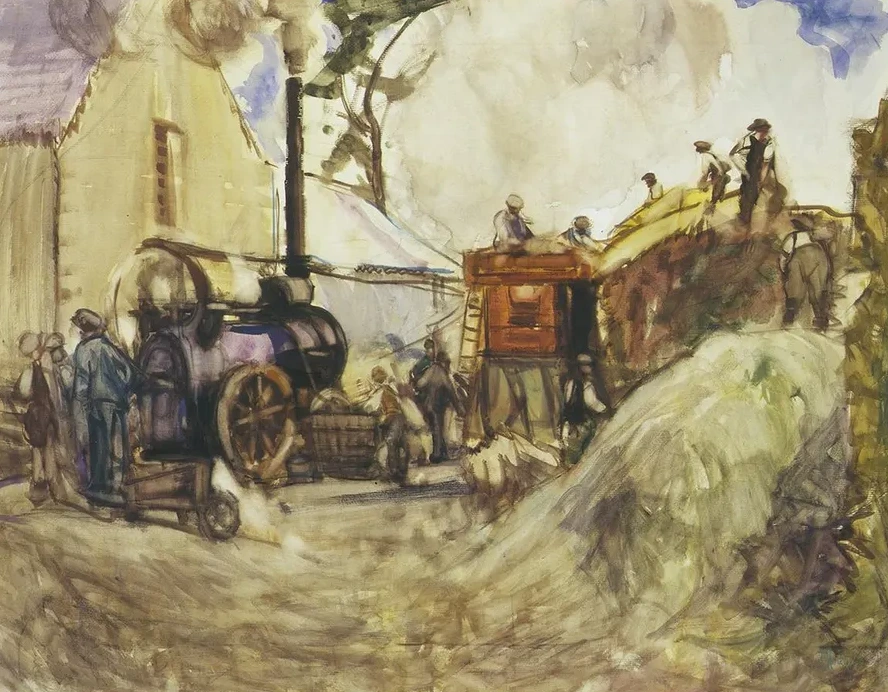 Threshing in the Cotswolds