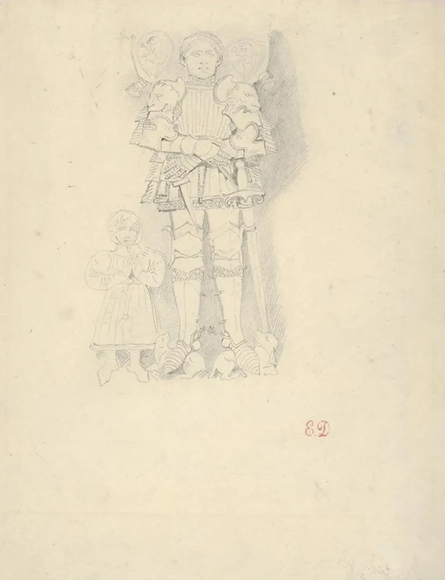 Tomb Effigies A Man in a Suit of Armor beside a Child