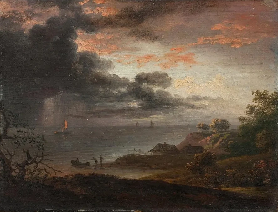 Tordenregn Nedstyrtende I Havet