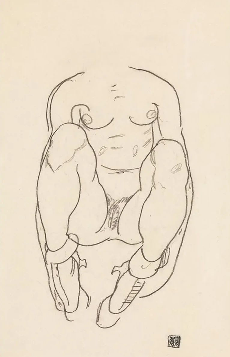 Torso of a Seated Woman with Boots
