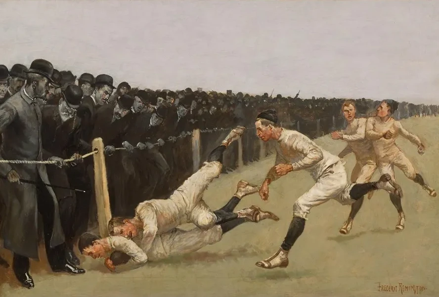 Touchdown, Yale vs. Princeton, Thanksgiving Day, Nov. 27, 1890, Yale 32, Princeton0