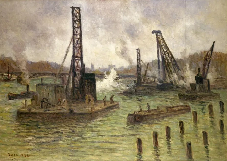 Travaux Sur la Seine, Au Pont Des Saints - P Res