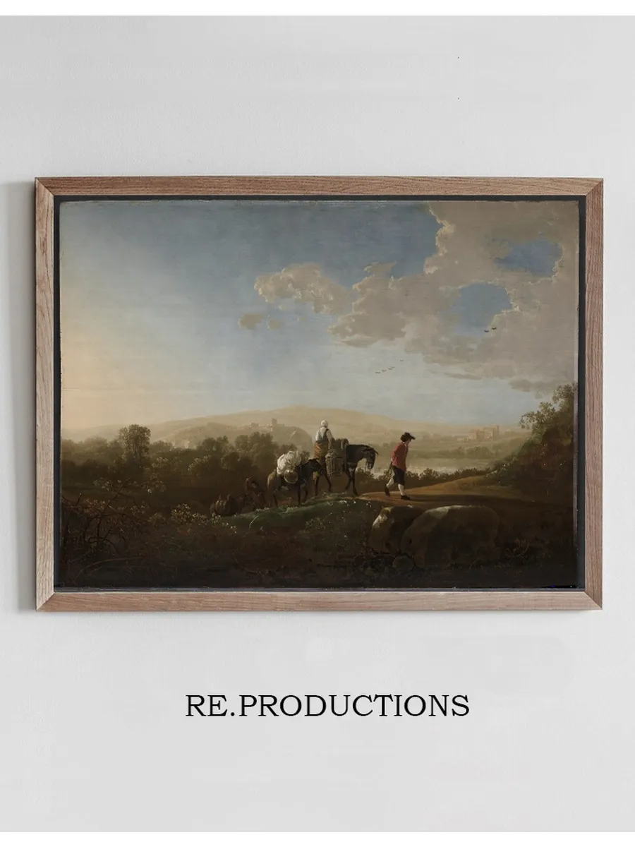 Travelers in Hilly Countryside