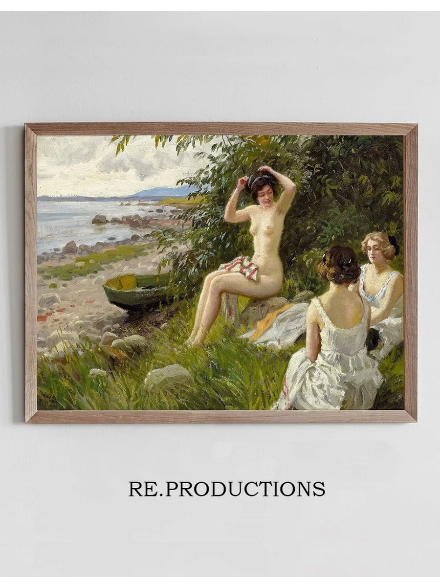 Tre Badepiger I Strandkanten
