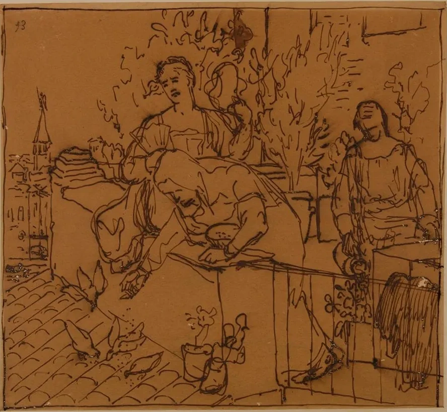 Trois Femmes Sur Une Terrasse