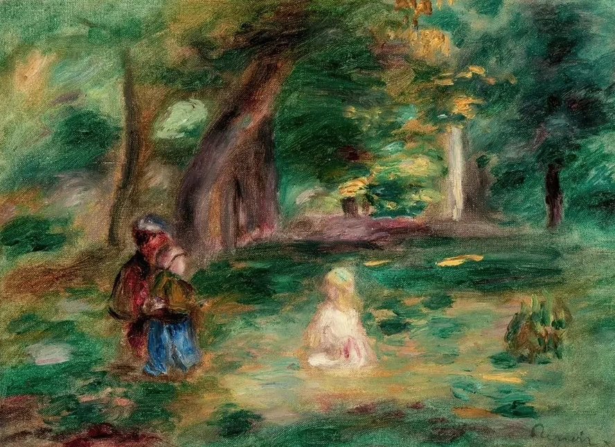 Trois Personnages Dans Un Paysage