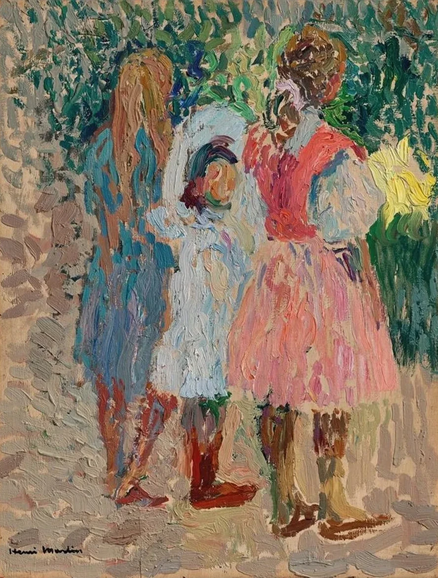 Trois Petites Filles Au Jardin, Un Matin D T