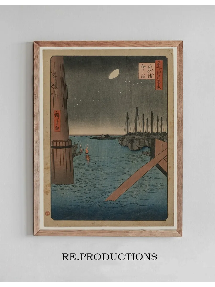 Tsukudajima from Eitai Bridge, from the Series One Hundred Views of Famous Places in Edo