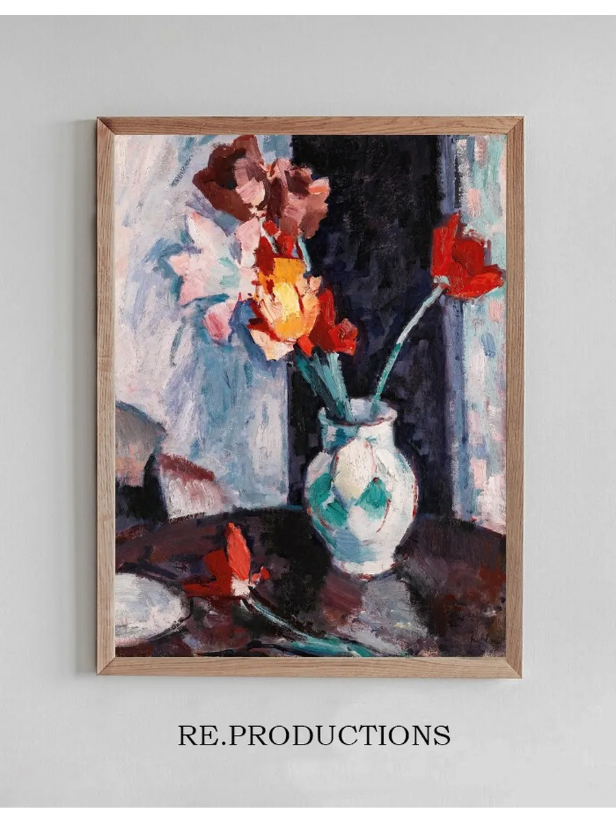 Tulips In A White Vase