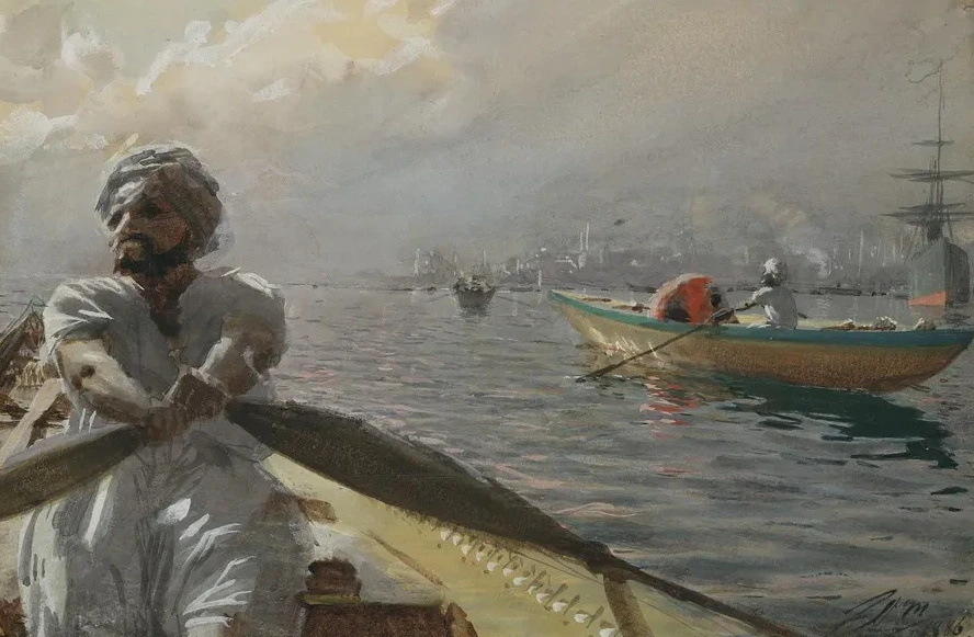 Turkish Boatman in the Constantinople Harbour