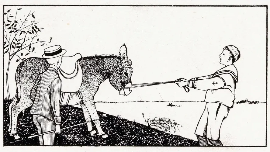 Twee Jongens En Een Ezel