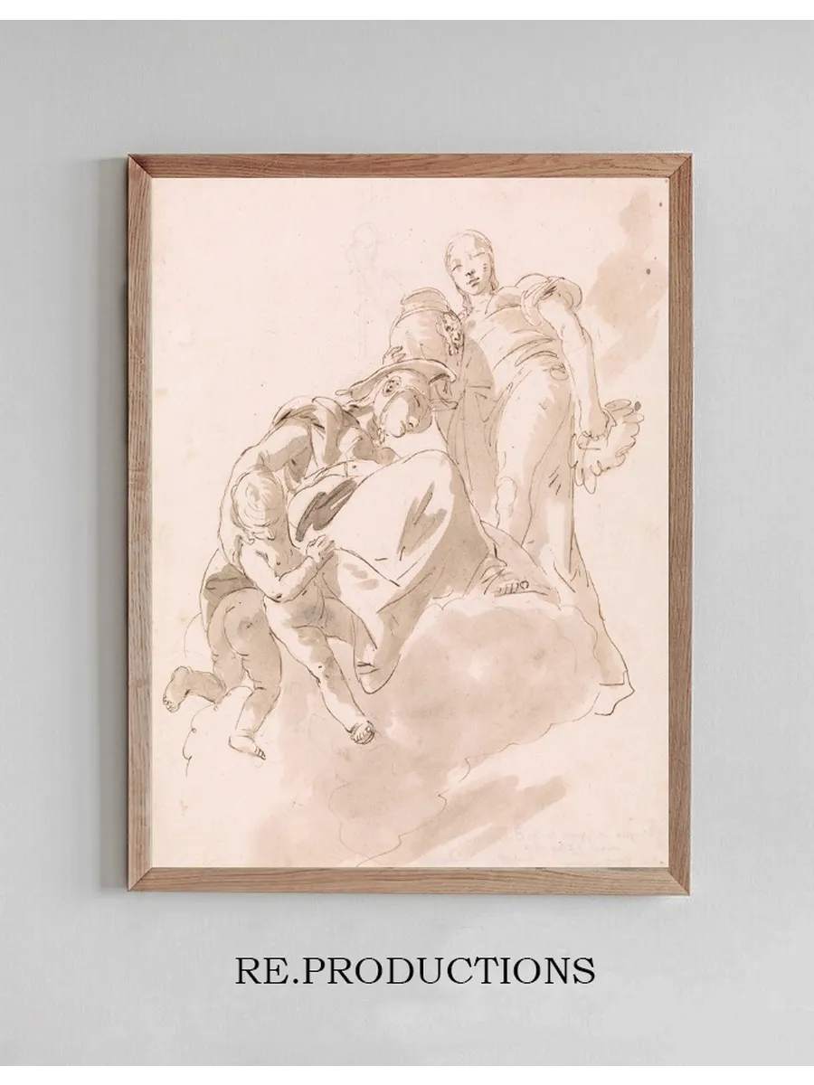 Two Allegorical Figures for a Ceiling