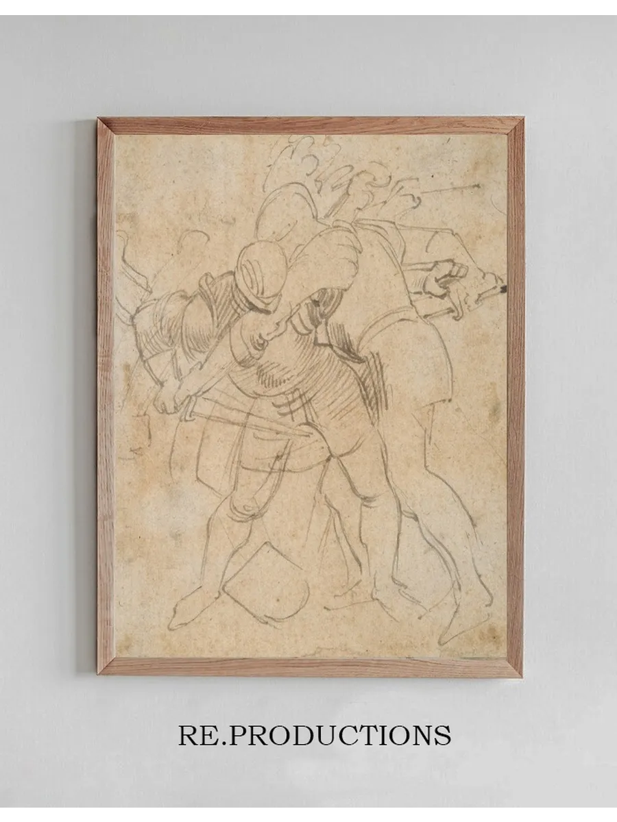 Two Armored Soldiers Fighting