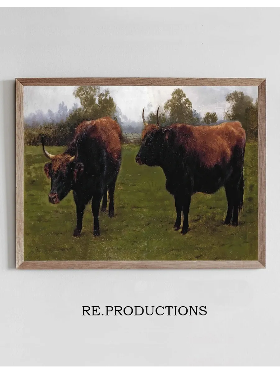 Two Bulls Grazing