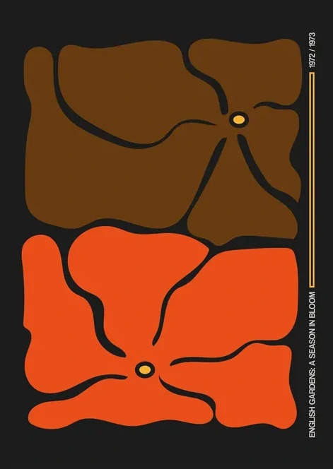 Two By Two Flower Grey Orange