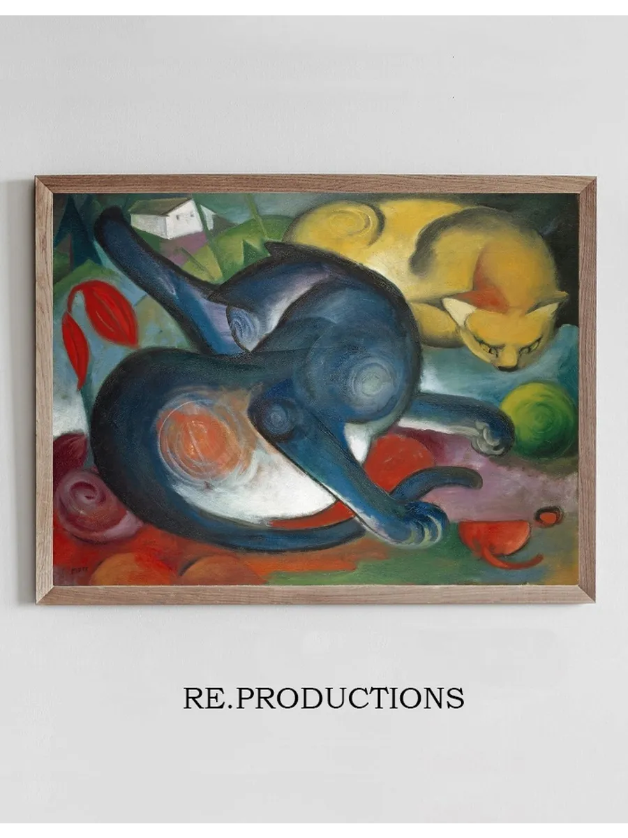 Two Cats, Blue and Yellow