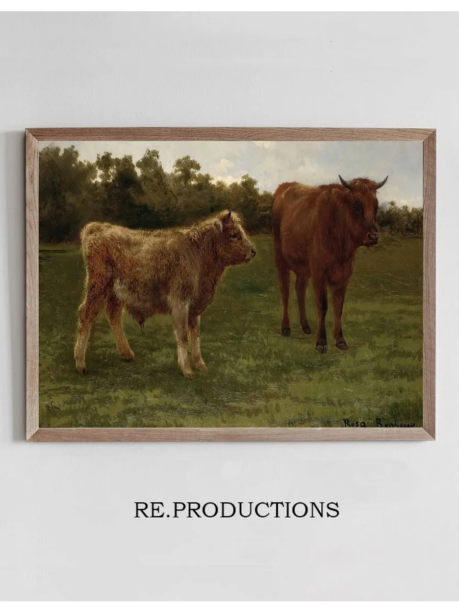 Two Cows Grazing