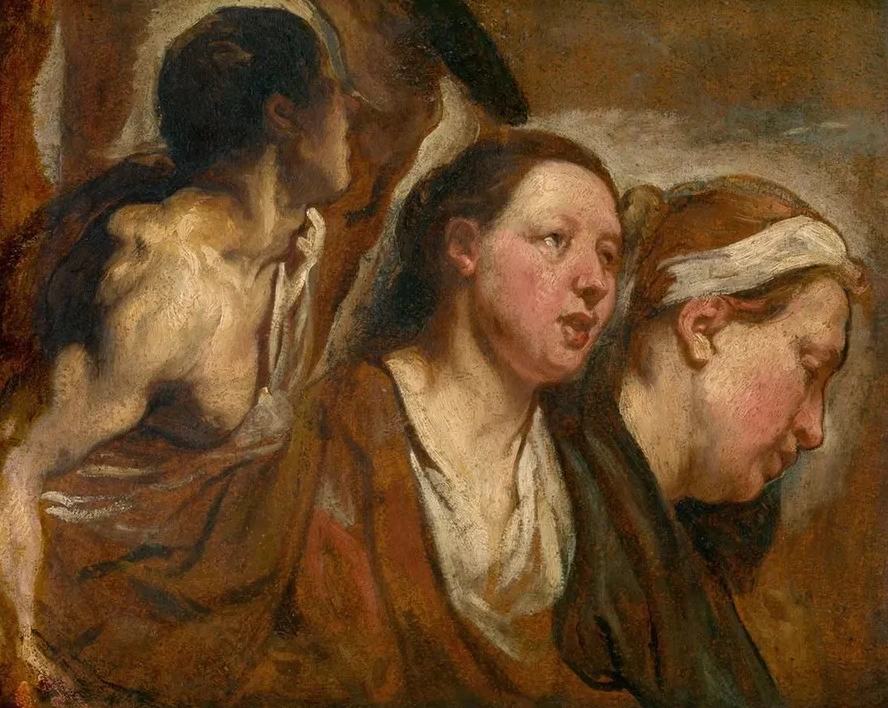 Two Female Heads and Torso of a Warrior