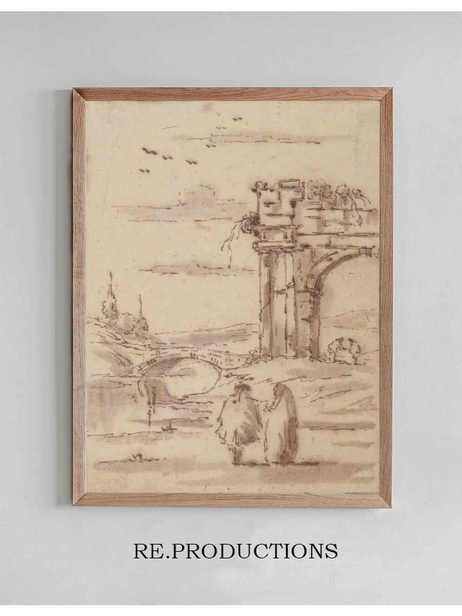 Two Figures in a Landscape withRuins
