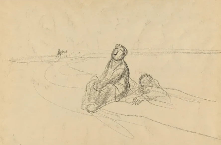 Two Figures on a Road