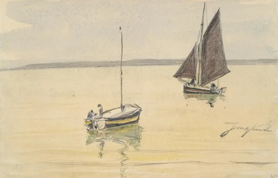 Two Fishing Boats on Calm Water