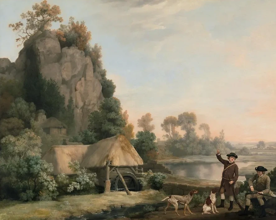 Two Gentlemen Going a Shooting, with a View of Creswell Crags, Taken on the Spot