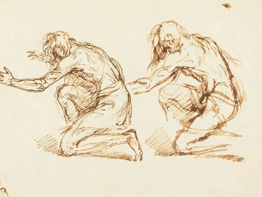 Two Kneeling Figures