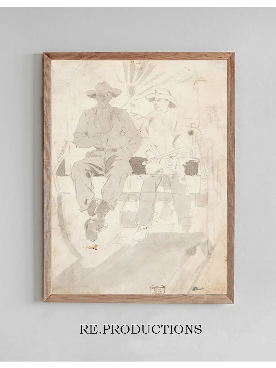 Two Men in an Army Wagon