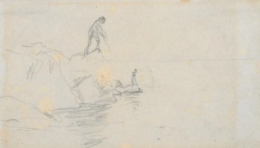 Two Men on a RockyShore
