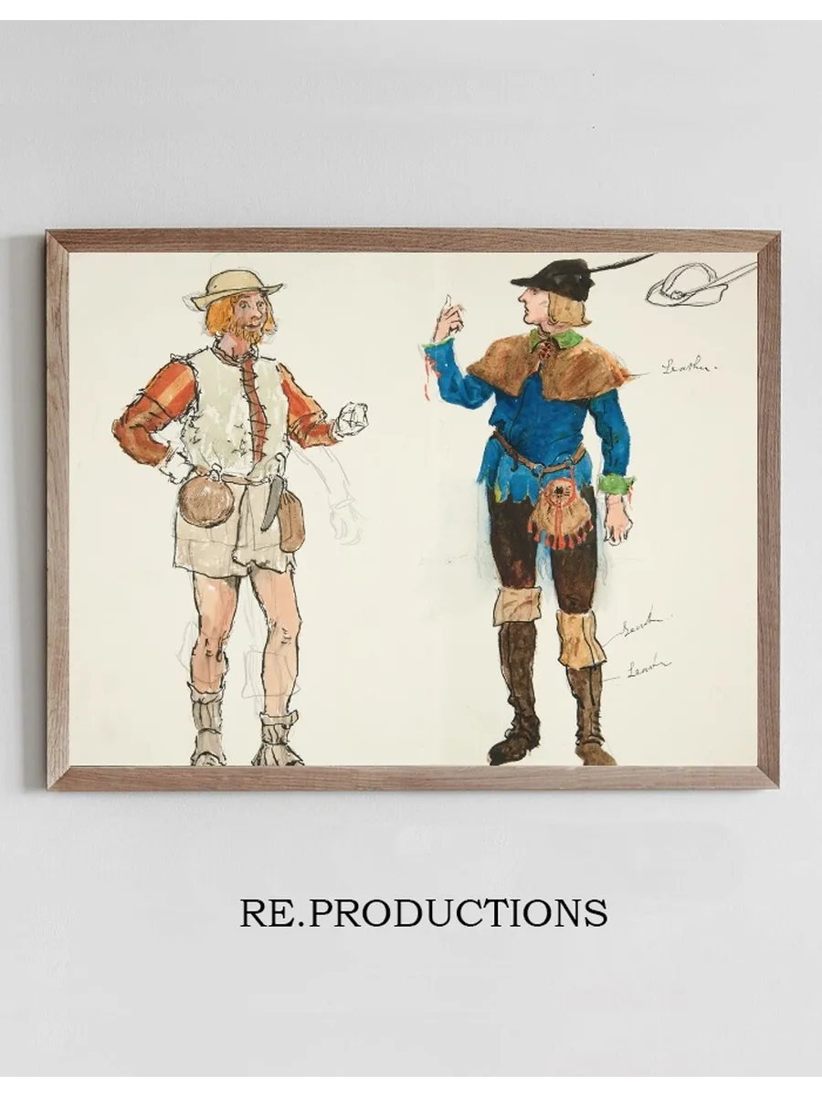 Two Men, costume sketch for Henry Irving's Planned Production of King Richard II