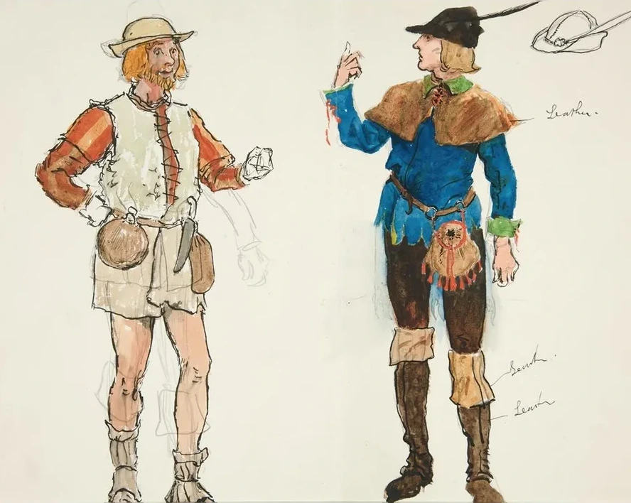 Two Men, costume sketch for Henry Irving's Planned Production of King Richard II
