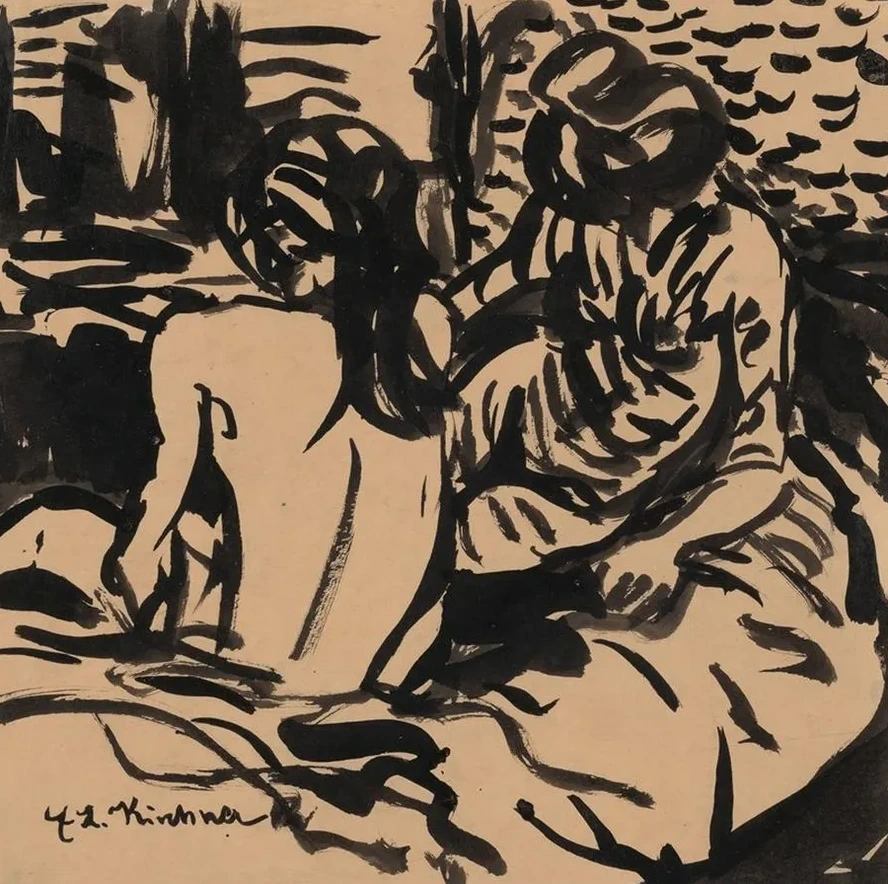Two Nudes on a Bed (Isabella and a Younger Girl)