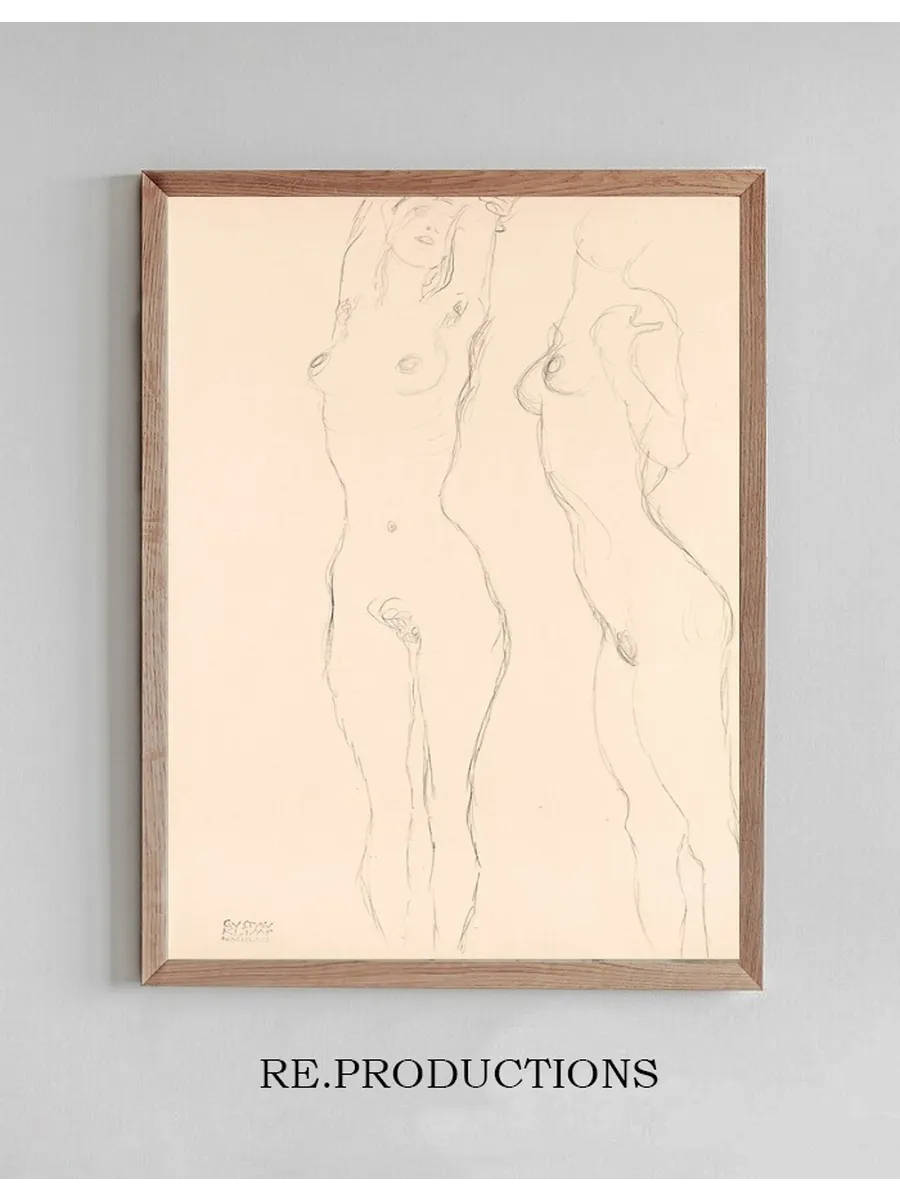Two Nudes, the Left One with Raised Arms