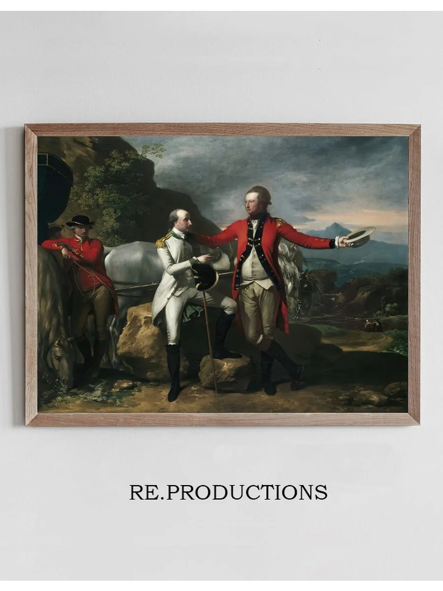 Two Officers and a Groom in a Landscape