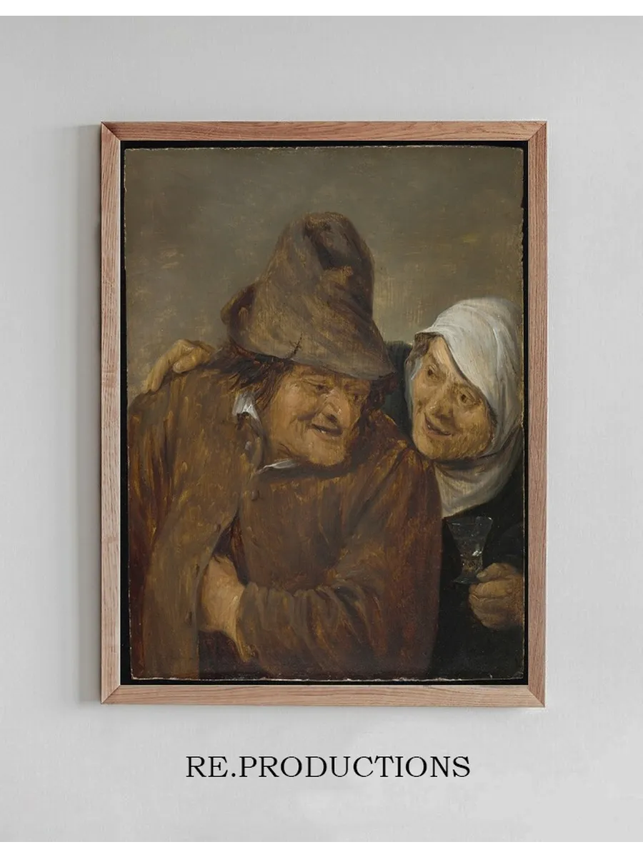 Two Peasants with a Glass of Wine