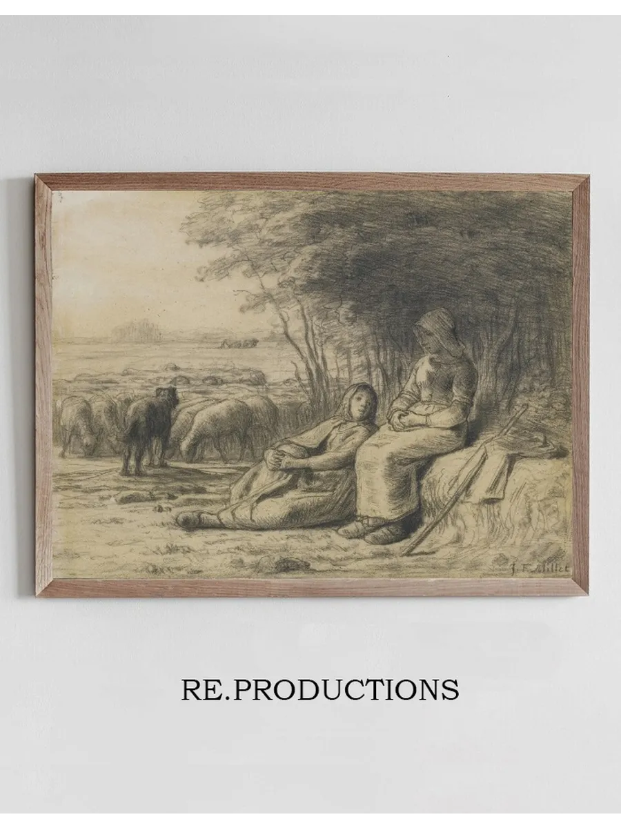 Two Shepherdesses and Their Flock